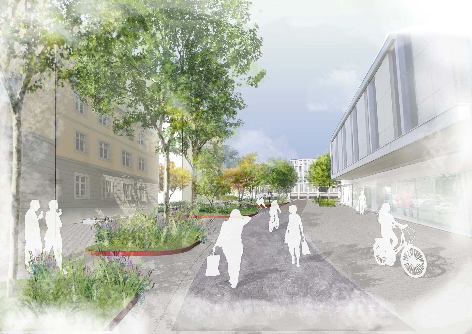 Neugestaltung und Teilentsiegelung der Budapester Straße