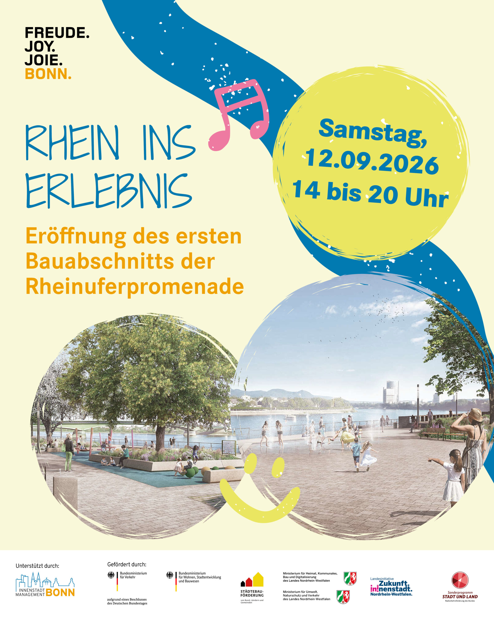 Rhein ins Erlebnis – Eröffnung des ersten Bauabschnitts der Rheinuferpromenade
